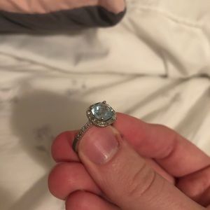 Sterling silver, diamond, cubic zirconium ring